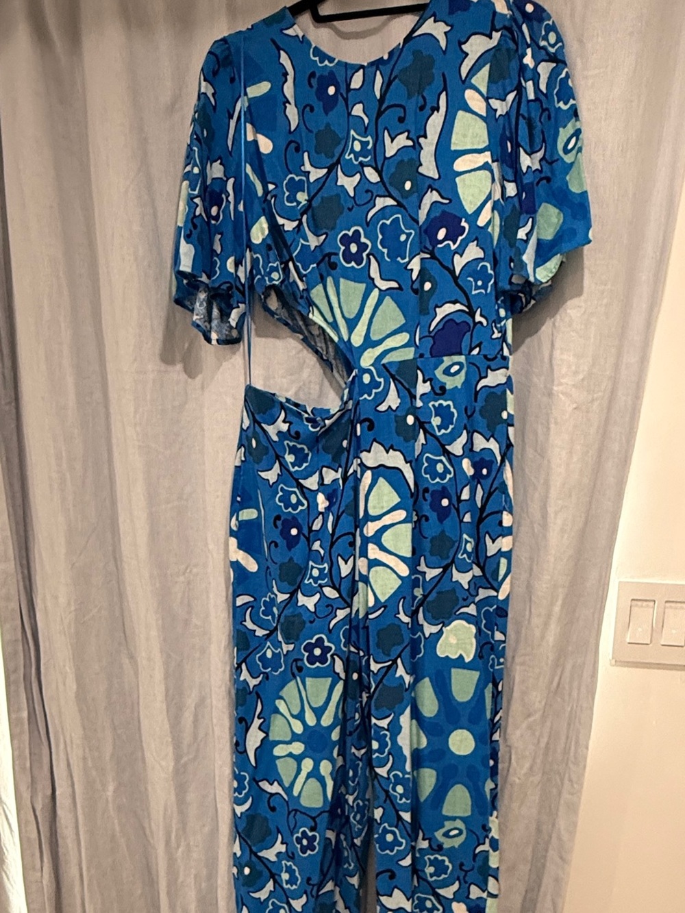 Rhode x Target Bright Blue Floral Cutout Jumpsuit
